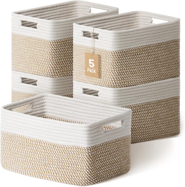 Woven Cotton Rope Storage Baskets Set