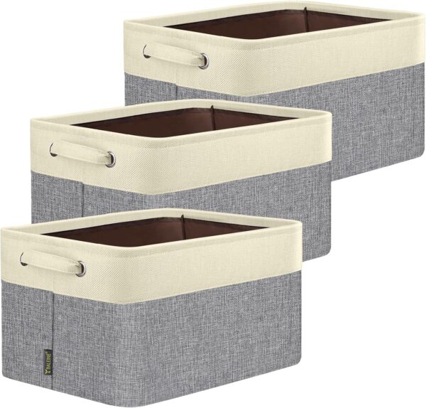 Fabric Closet Storage Bins, Set of Three